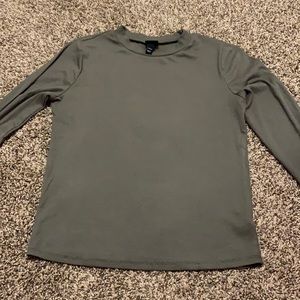 Large in girls from Target. It is a dark green!